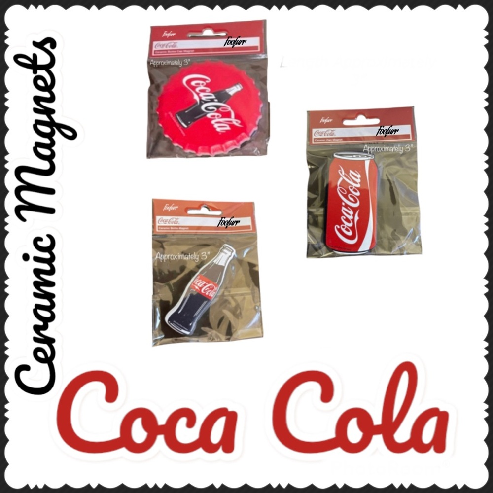 COCA COLA CERAMIC MAGNET SET OF 3
